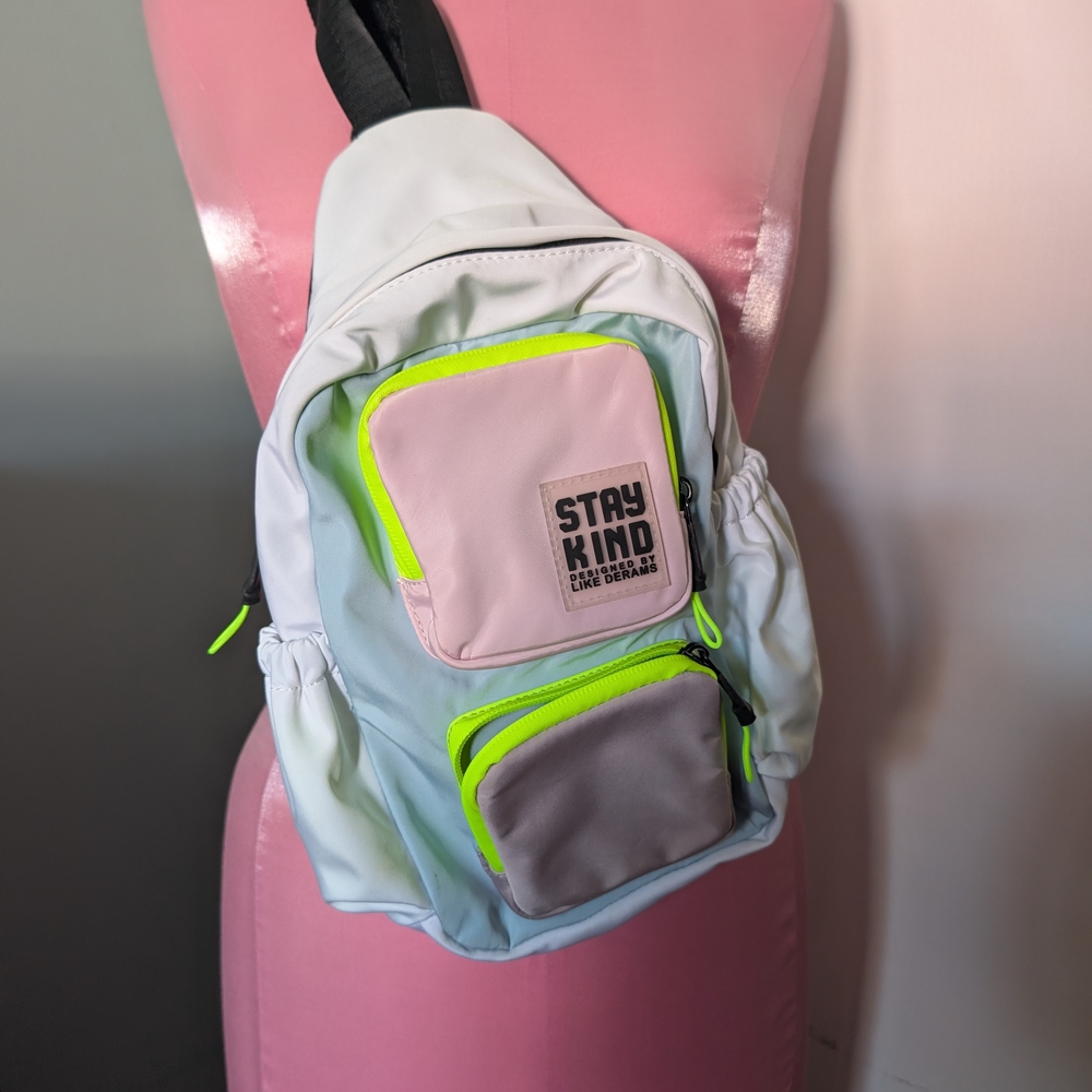 Stay Kind Crossbody Bag with Neon Accents
